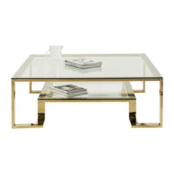 Vierkante Salontafel Glas -VTwonen Verkoopwinkel kare design gold rush gouden salontafel 03 1
