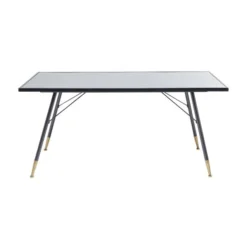 Zwarte Eettafel Met Ribbelglas