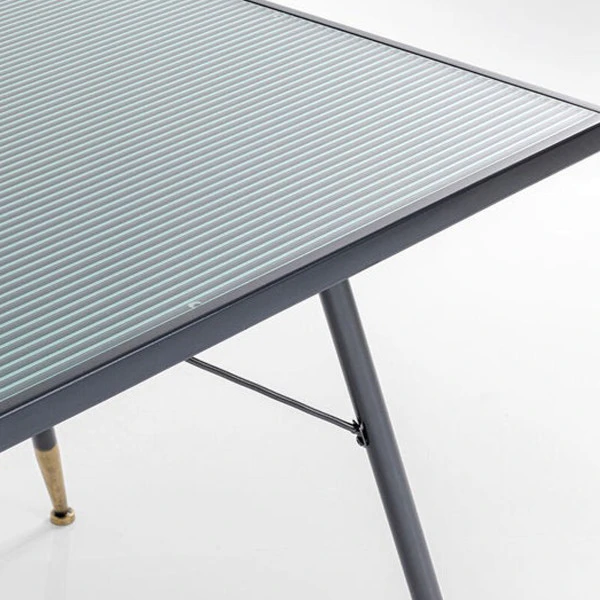 Zwarte Eettafel Met Ribbelglas 4 Zwarte Eettafel Met Ribbelglas - Afbeelding 4