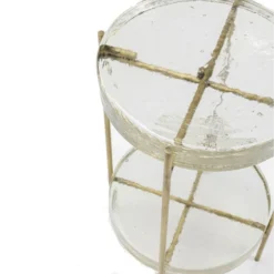 Glazen Bijzettafel Rond -VTwonen Verkoopwinkel kare design ice double glazen bijzettafel rond 03