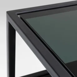 Sidetable Van Staal Met Glas -VTwonen Verkoopwinkel kare design loft sidetable van staal met glas 07