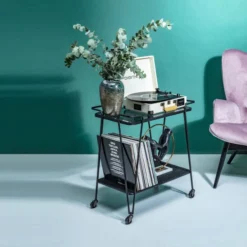 Metalen Trolley -VTwonen Verkoopwinkel kare design mesh metalen trolley 83673 009