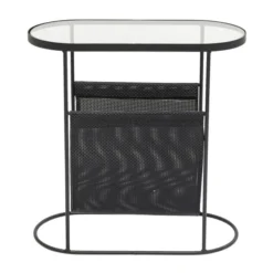 Ovalen Bijzettafel Krantenbak -VTwonen Verkoopwinkel kare design mesh ovalen bijzettafel krantenbak 83671 001