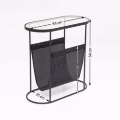 Ovalen Bijzettafel Krantenbak -VTwonen Verkoopwinkel kare design mesh ovalen bijzettafel krantenbak 83671 006