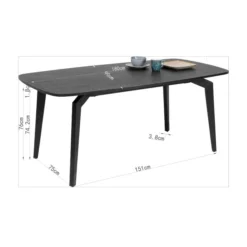 Zwarte Design Eettafel Hout -VTwonen Verkoopwinkel kare design milano zwarte design eettafel hout 05