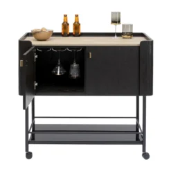 Zwarte Design Wijnkast Trolley -VTwonen Verkoopwinkel kare design milano zwarte design wijnkast trolley 03