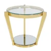 Gouden Bijzettafel Glas