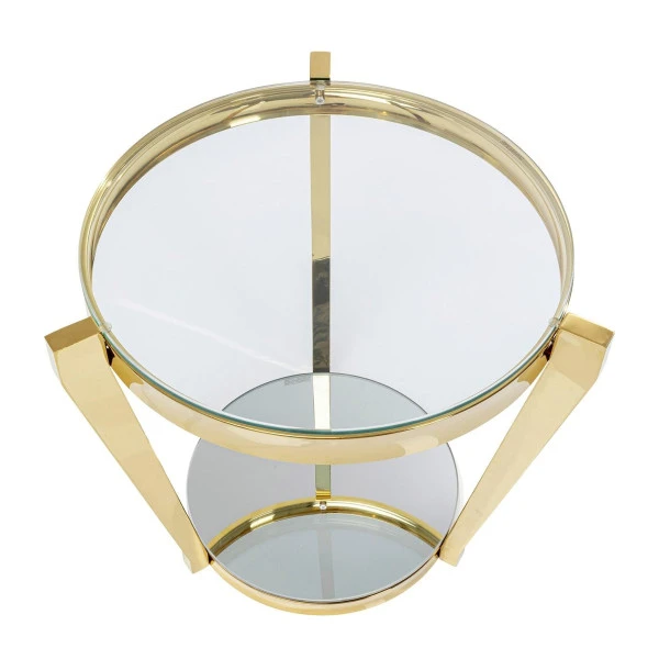 Gouden Bijzettafel Glas 2 Gouden Bijzettafel Glas - Afbeelding 2