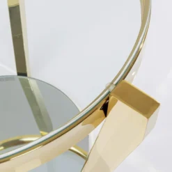 Gouden Bijzettafel Glas 8 Gouden Bijzettafel Glas -VTwonen Verkoopwinkel kare design monocolo gold gouden bijzettafel glas 04