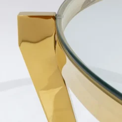 Gouden Bijzettafel Glas 7 Gouden Bijzettafel Glas -VTwonen Verkoopwinkel kare design monocolo gold gouden bijzettafel glas 05