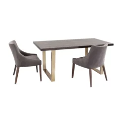 Eettafel Donker Hout Met Goud -VTwonen Verkoopwinkel kare design osaka eettafel hout messing poten 83879 009