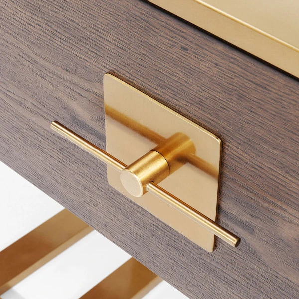 Houten Sidetable Met Messing 9 Houten Sidetable Met Messing - Afbeelding 9