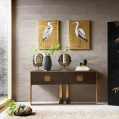 Houten Sidetable Met Messing 12 Houten Sidetable Met Messing -VTwonen Verkoopwinkel kare design osaka houten sidetable met messing 83880 01