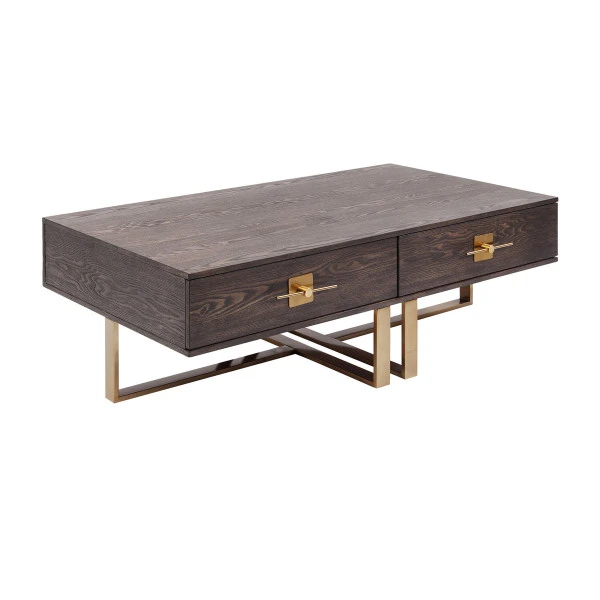 Salontafel Donker Hout Messing 7 Salontafel Donker Hout Messing - Afbeelding 7