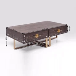 Salontafel Donker Hout Messing 12 Salontafel Donker Hout Messing -VTwonen Verkoopwinkel kare design osaka salontafel donker hout messing 83876 008