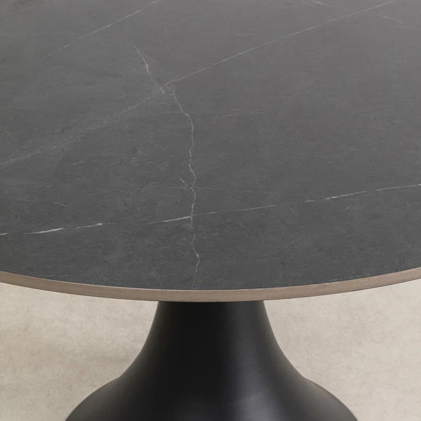 Zwarte Ronde Eettafel 4 Zwarte Ronde Eettafel - Afbeelding 4