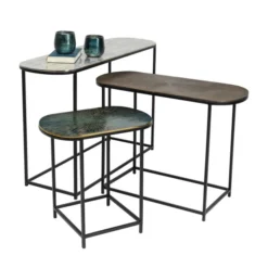 Ovale Sidetable-set Metaal