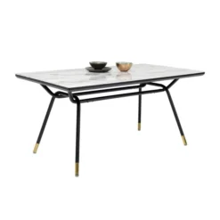 Retro Eettafel Marmer Look -VTwonen Verkoopwinkel kare design south beach retro eettafel met marmer 05