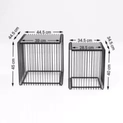 Metalen Bijzettafelset -VTwonen Verkoopwinkel kare design wire square metalen bijzettafelset 83621 009