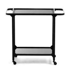 Zwarte Keukentrolley Met Glas 9 Zwarte Keukentrolley Met Glas -VTwonen Verkoopwinkel kave home duilia zwarte keukentrolley met glas 02