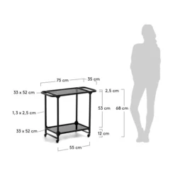 Zwarte Keukentrolley Met Glas 13 Zwarte Keukentrolley Met Glas -VTwonen Verkoopwinkel kave home duilia zwarte keukentrolley met glas 05