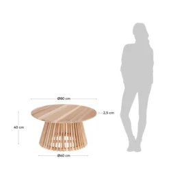 Ronde Salontafel Teakhout -VTwonen Verkoopwinkel kave home jeanette ronde salontafel van hout 04