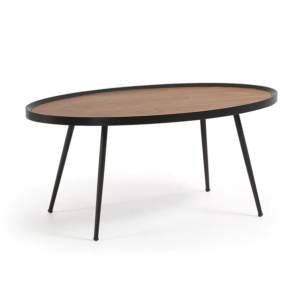 Ovale Salontafel Walnoot 2 Ovale Salontafel Walnoot - Afbeelding 2