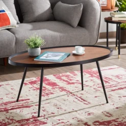 Ovale Salontafel Walnoot