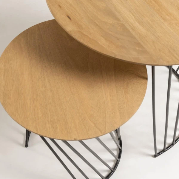 Moderne Bijzettafelset Rond 2 Moderne Bijzettafelset Rond - Afbeelding 2