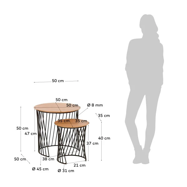 Moderne Bijzettafelset Rond 4 Moderne Bijzettafelset Rond - Afbeelding 4