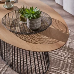 Ovale Salontafel Mangohout -VTwonen Verkoopwinkel kave home leska ovale salontafel modern design 01 2