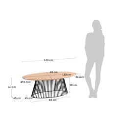 Ovale Salontafel Mangohout -VTwonen Verkoopwinkel kave home leska ovale salontafel modern design 06