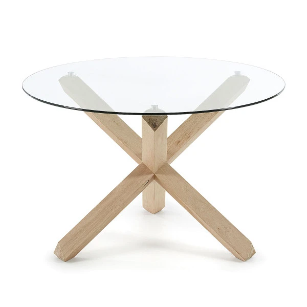 Ronde Tafel Glas Met Eiken 3 Ronde Tafel Glas Met Eiken - Afbeelding 3