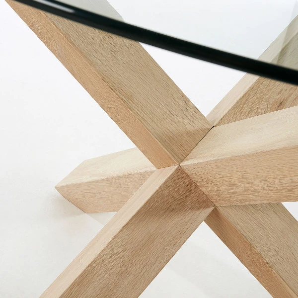 Ronde Tafel Glas Met Eiken 5 Ronde Tafel Glas Met Eiken - Afbeelding 5