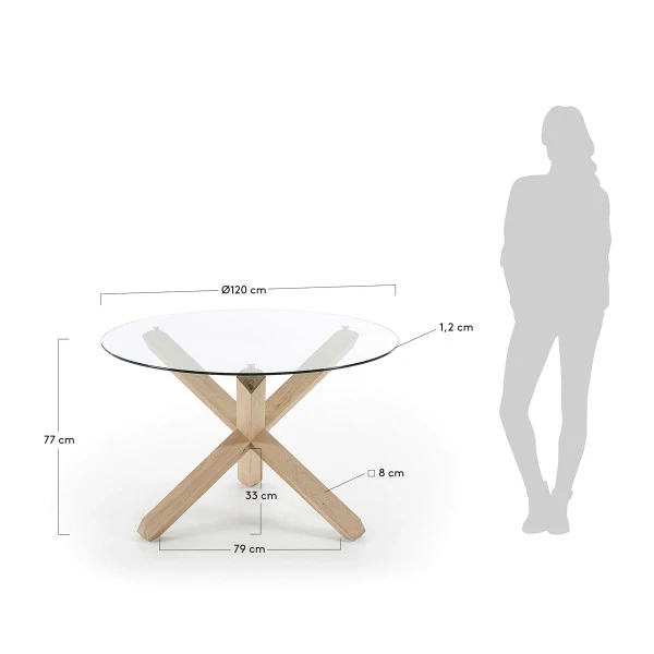 Ronde Tafel Glas Met Eiken 6 Ronde Tafel Glas Met Eiken - Afbeelding 6