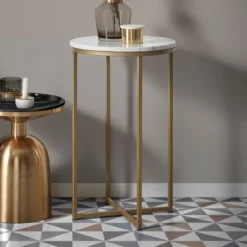 Marmeren Ronde Bijzettafel