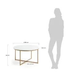 Salontafel Wit Marmer Rond -VTwonen Verkoopwinkel kave home sheffield wit marmeren salontafel 04