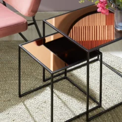 Glazen Bijzettafelset -VTwonen Verkoopwinkel kave home sute glazen bijzettafelset 02 1