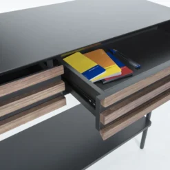 Mat Grijze Sidetable Met Hout 7 Mat Grijze Sidetable Met Hout -VTwonen Verkoopwinkel laforma mahon metalen sidetable met hout 03