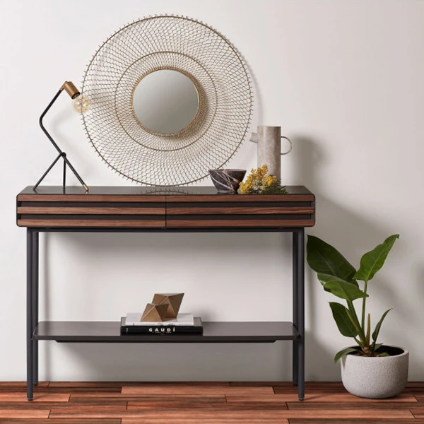 Mat Grijze Sidetable Met Hout 5 Mat Grijze Sidetable Met Hout - Afbeelding 5