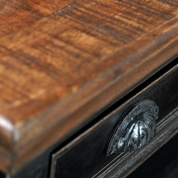 Landelijke Salontafel Zwart Met Lades - Afbeelding 2