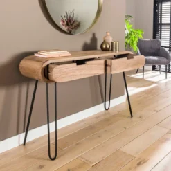 Mangohouten Sidetable Met Ronde Hoeken -VTwonen Verkoopwinkel mangohouten sidetable met ronde hoeken barrel giani 02