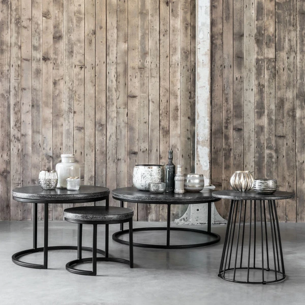 Ronde Salontafel Basalt Steen 4 Ronde Salontafel Basalt Steen - Afbeelding 4