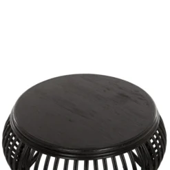 Salontafel Zwart Rotan Rond 9 Salontafel Zwart Rotan Rond -VTwonen Verkoopwinkel must living positano ronde salontafel zwart rotan 04