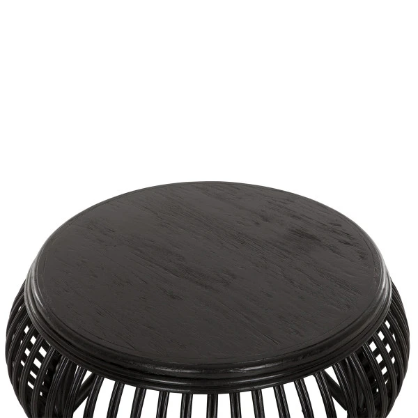 Salontafel Zwart Rotan Rond 4 Salontafel Zwart Rotan Rond - Afbeelding 4