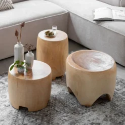 Ronde Houten Salontafel -VTwonen Verkoopwinkel must living puro ronde houten salontafel 04