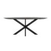 Ovale Eettafel Zwart Teakhout