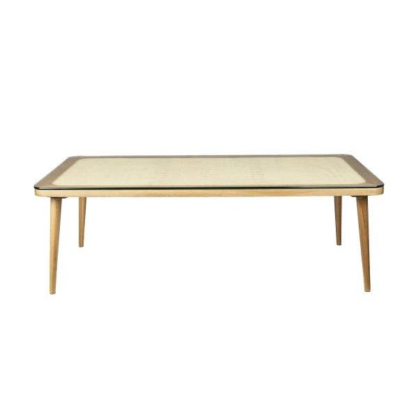 Rechthoekige Salontafel Rotan Met Glasplaat 1 Rechthoekige Salontafel Rotan Met Glasplaat