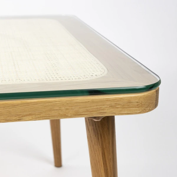 Rechthoekige Salontafel Rotan Met Glasplaat 7 Rechthoekige Salontafel Rotan Met Glasplaat - Afbeelding 7