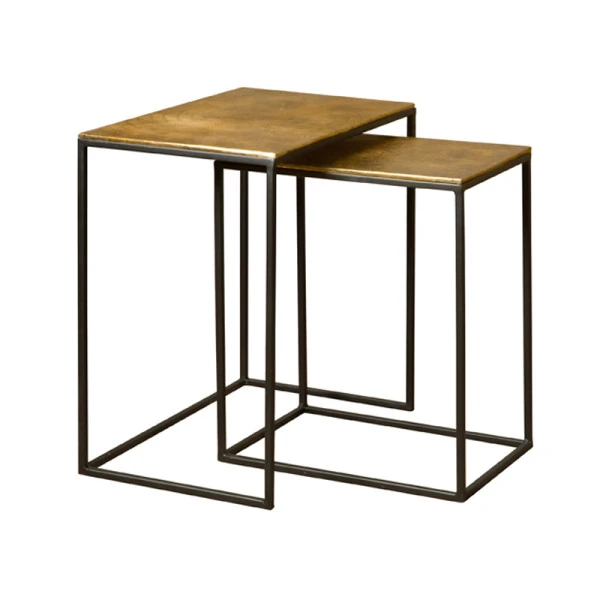 Antiek Messing Bijzettafelset 1 Antiek Messing Bijzettafelset